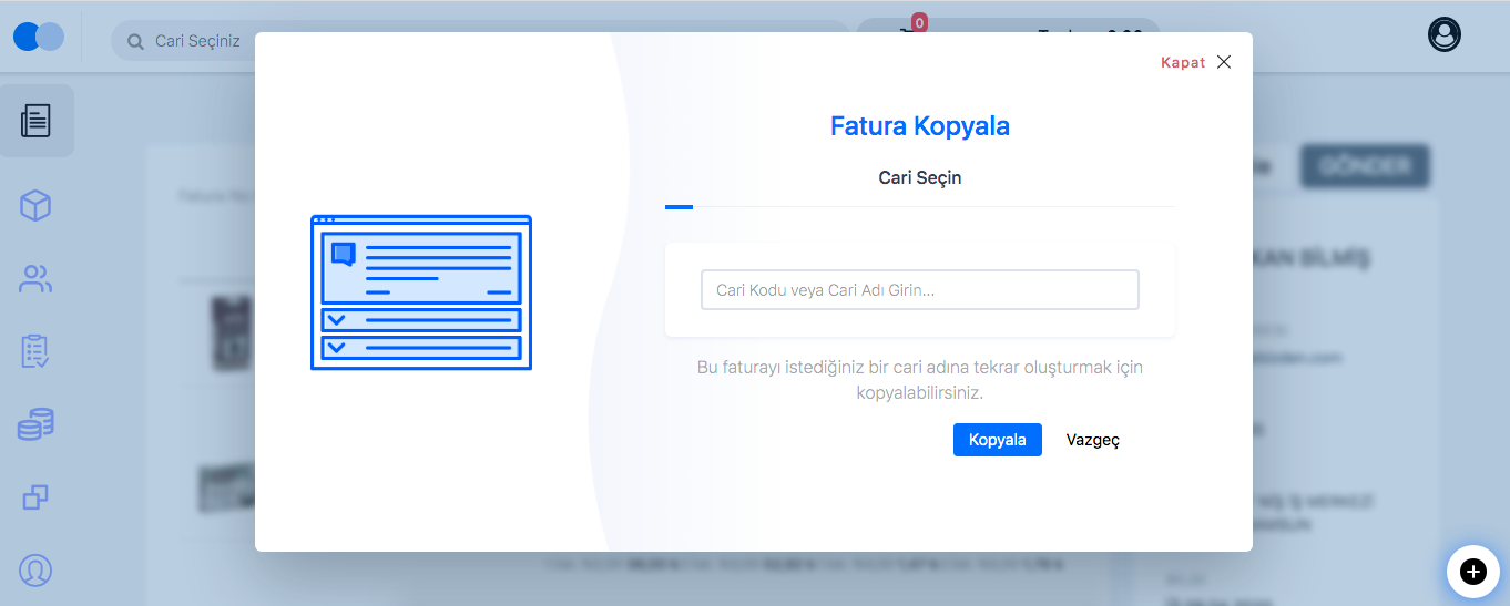 Fatura Kopyalama